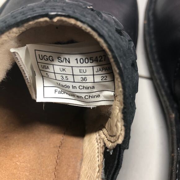 Ugg Anila black leather slip ons size 5 - Picture 6 of 7